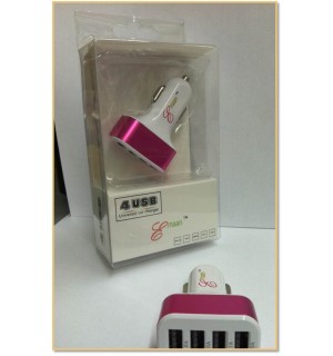 Emaan- 4-in-1 USB Car Adapter - PINK